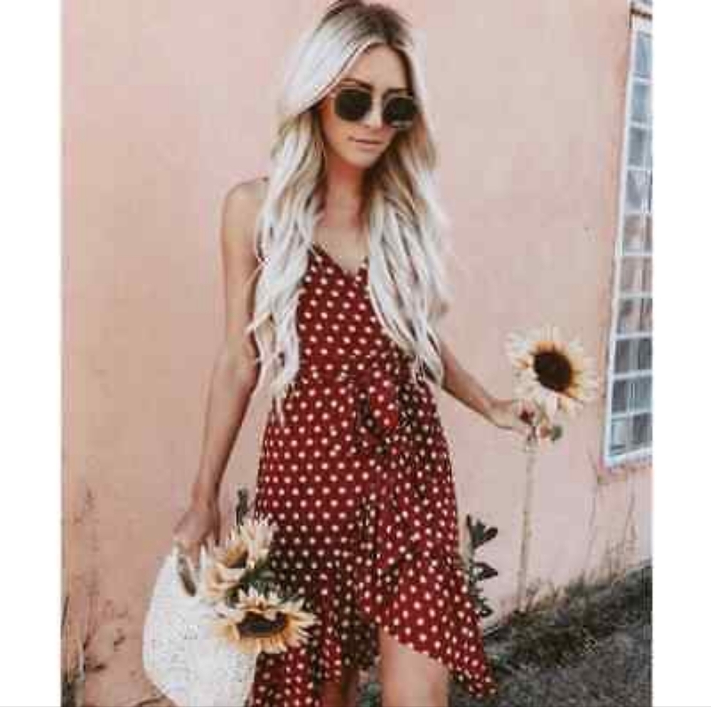 J.O.A. Ruffled Midi Wrap Dress